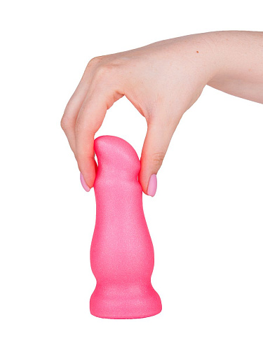 Розовая анальная пробочка с приплюснутым кончиком LOVETOY (А-Полимер) 438100 (13 см)