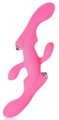 Розовый двойной вибростимулятор со съёмными вибропулями Bior toys CSM-23123