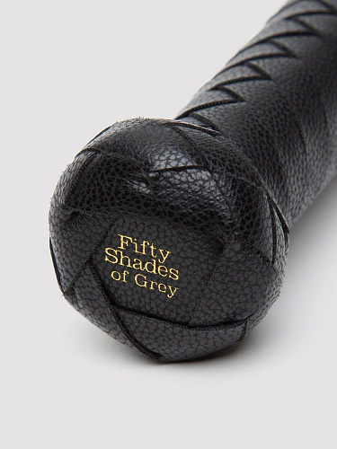 Чёрный кожаный флоггер Fifty Shades of Grey Bound to You Faux Leather Flogger FS-80139 (63,5 см)