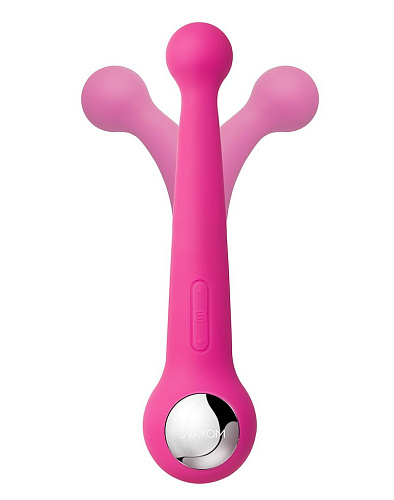 Ярко-розовый вибратор с 2 моторами и гнущейся головкой Svakom Bonnie Plum Red S1 (20 см)