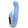 Голубой вибромассажёр с клиторальной стимуляцией Seven Creations SEDUCER DUAL MOTOR DOLPHIN VIBRATOR 50979 (15 см)