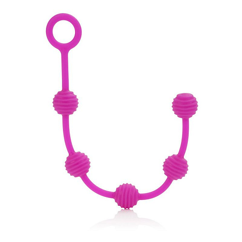 Две розовые анальные цепочки различного рельефа California Exotic Novelties Posh Silicone O Beads SE-1322-10-3