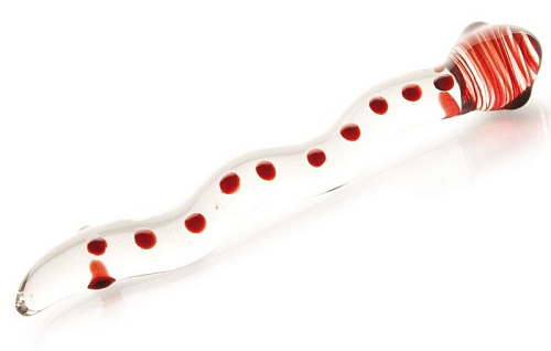 Фактурный прозрачный стимулятор с ручкой-шаром Sexus Glass 912110