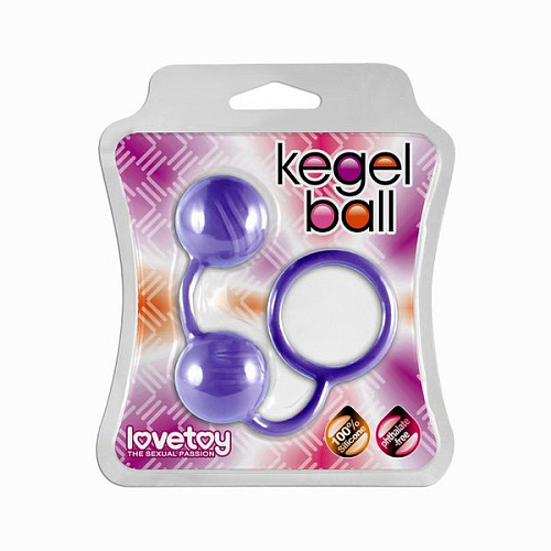 Фиолетовые вагинальные шарики с кольцом Lovetoy 46702 purple