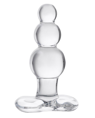 Прозрачная анальная втулка-ёлочка из стекла Sexus 912178 (11 см)