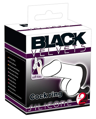 Чёрное кольцо на пенис с отростком для анальной стимуляции Orion 0523844