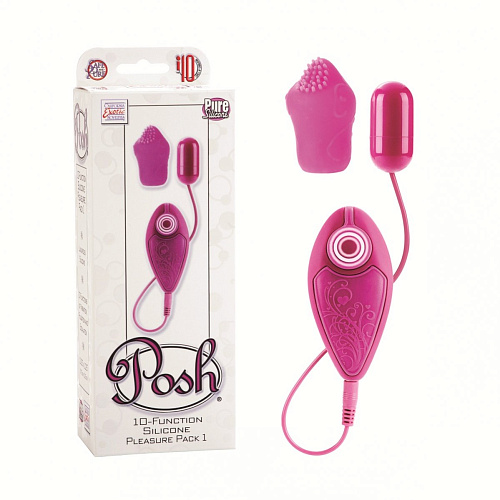 Розовое виброяйцо со съёмной насадкой California Exotic Novelties Posh SE-1164-05-2