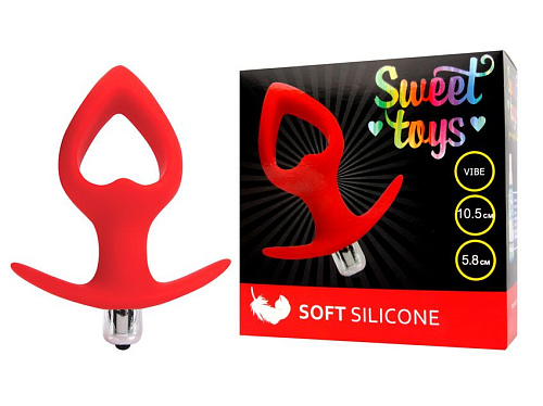 Красная вибровтулка-сердечко с ограничителем Bior toys ST-40174-3 (10,5 см)