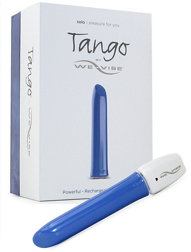Синий перезаряжаемый вибратор We-vibe Tango Blue USB rechargeable WV011-14USB (9 см)