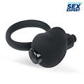 Чёрное эрекционное кольцо с вибрацией Bior toys Sex Expert SEM-55113