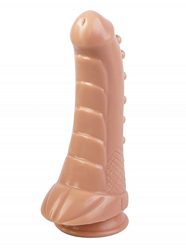 Телесный фаллоимитатор с рельефом Сумерки богов 1016-75 BX DD (24 см)