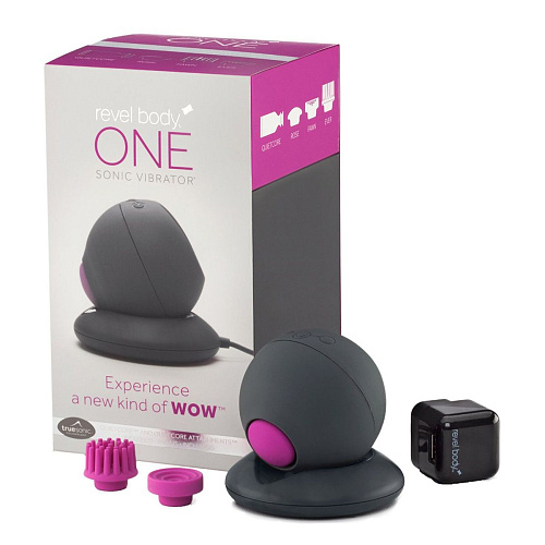 Вибронабор: серый пульсатор One и розовая насадка Reach Revel Body Smart Set №12