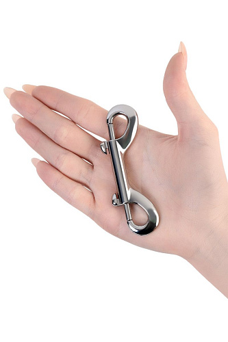 Серебристый двухсторонний карабин ToyFa Metal 712052