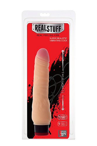 Вибратор реалистичной формы телесного цвета Dream Toys REALSTUFF 8INCH VIBRATOR 20628 (19 см)