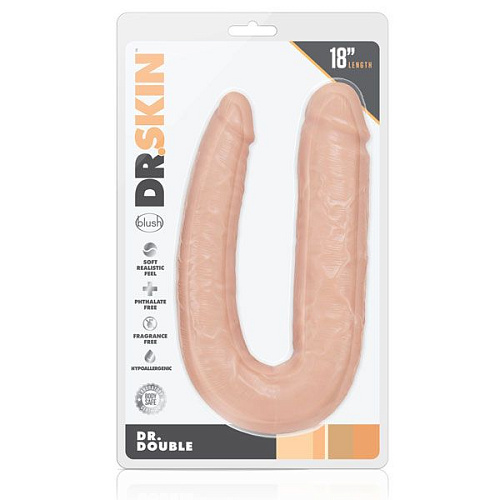 Двусторонний фаллоимитатор телесного цвета Blush Novelties Dr. Double BL-35203 (45 см)