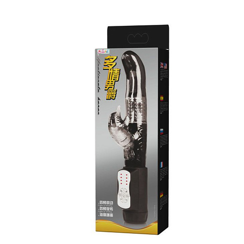 Чёрный вибратор с 12 функциями вибрации и ротацией Baile Platypus BW-037303-0801 (22,5 см)