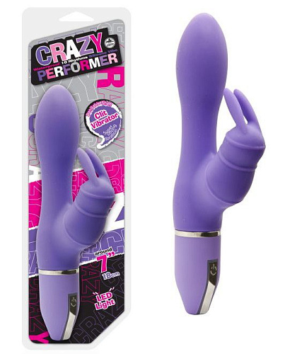 Вибратор фиолетового цвета с клиторальным стимулятором NMC FPBG117A00-022 (17,8 см)