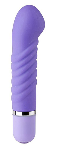 Фиолетовый мини-вибратор с увеличенной головкой и рёбрами Dream Toys NEON FANTASY STICK PURPLE 20551 (11 см)