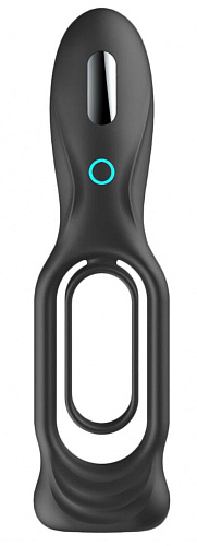 Чёрное двойное эрекционное виброкольцо Shots Media BV № 88 Vibrating Rechargeable Cock Ring SON088BLK