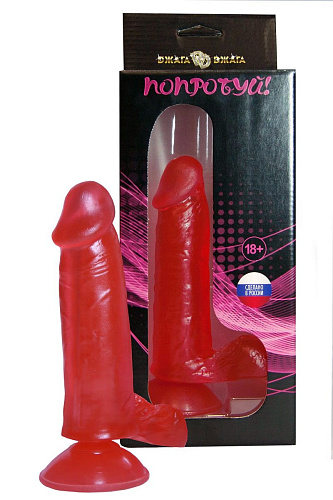 Малиновый гелевый фаллоимитатор с присоской на основании Сумерки богов №2 311-02 BX DD (16,3 см)