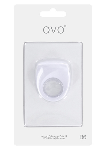 Белое эрекционное кольцо с вибрацией OVO B6 WHITE