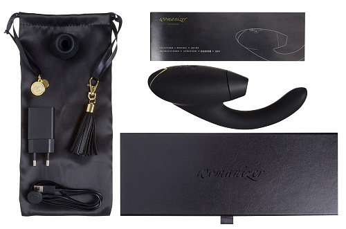 Чёрный стимулятор 2-в-1 для женщин Womanizer InsideOut 0592595