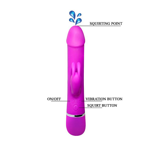 Лиловый вибромассажёр с имитацией семяизвержения Baile Henry BW-066005 (24 см)