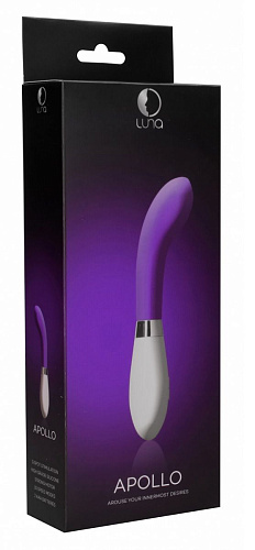 Фиолетовый вибратор для точки G или простаты Shots Media BV Apollo LUNA012PUR (20 см)