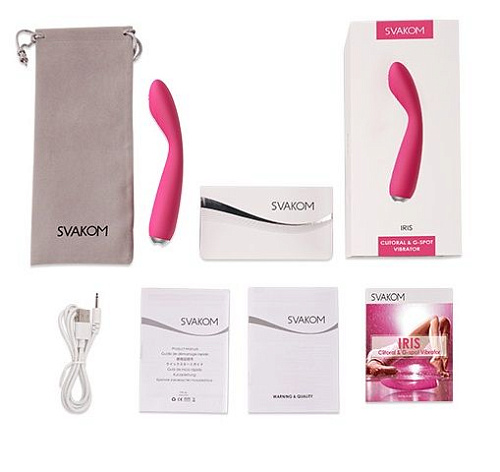 Ярко-розовый G-стимулятор Svakom IRIS Clitoral G-spot Vibrator S-11 (18 см)