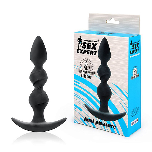 Чёрная витая пробка-ёлочка с ограничителем Bior toys SEM-55154 (16 см)