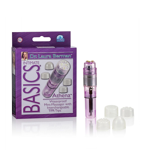 Фиолетовый стимулятор с белыми насадками California Exotic Novelties Athena SE-9730-14-3 (10 см)