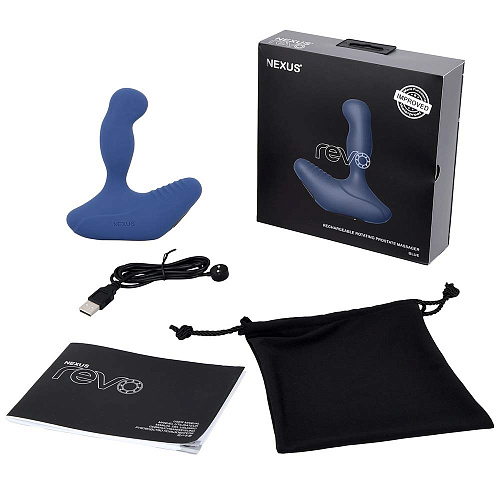 Синий вибромассажёр простаты с вращающейся головкой Nexus Range NEXUS REVO 2.0 RE2002U