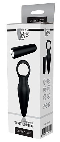 Чёрная анальная вибровтулка Dream Toys TAPERED PLUG 21548 (10 см)