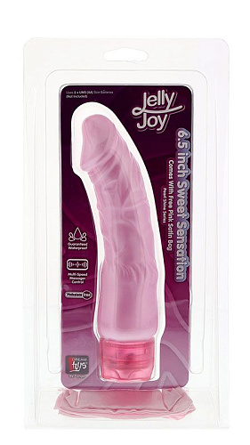 Розовый вибратор реалистичной формы Dream Toys JELLY JOY SWEET SENSATIONS 310052 (16,5 см)