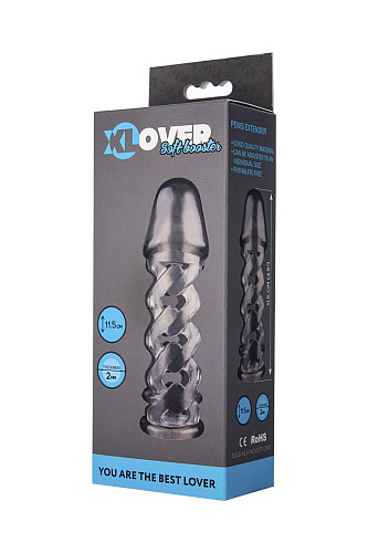 Дымчатая закрытая насадка на пенис ToyFa XLover 748018 (11,5 см)