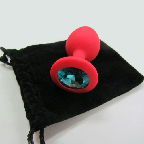 Силиконовый анальный плаг с кристаллом (в ассортименте) Anal Jewelry Plug EF-SM-568