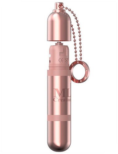 Розовый мини-вибратор на цепочке ML Creation Glittering Bullet ML13 (9 см)