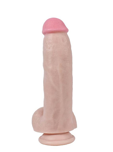 Телесный реалистичный фаллоимитатор с мошонкой Real RP10008 (23 см)