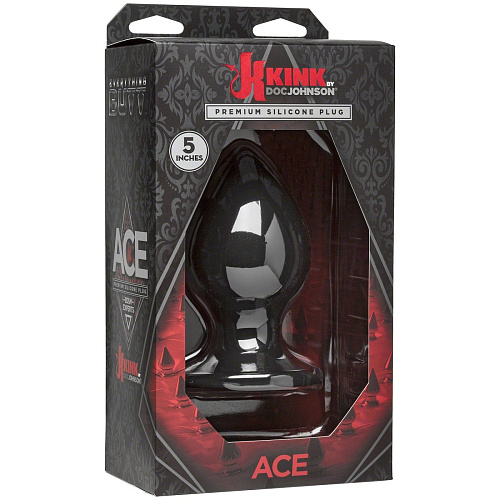 Чёрная анальная пробка из силикона Doc Johnson Kink Ace Silicone Plug 5 2401-19-BX (12,7 см)