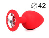 Красная анальная пробка с прозрачным кристаллом Bior toys SF-70602-01 (9,5 см)