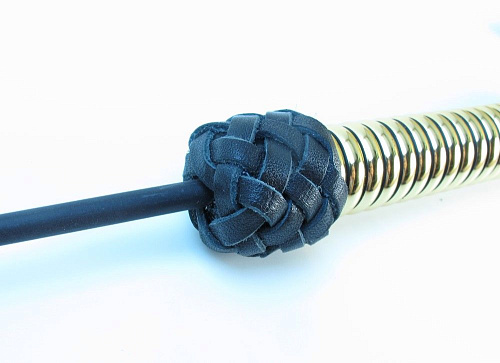 Чёрный королевский стек с золотистой рукоятью БДСМ арсенал 62013 (76 см)