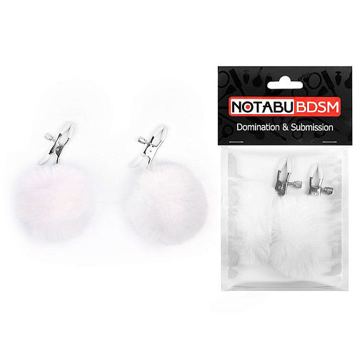 Зажимы для сосков с белым пушком Bior toys NTB-80604