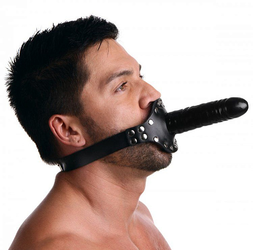 Чёрный кляп с фаллосом XR Brands Ride Me Mouth Gag AC735