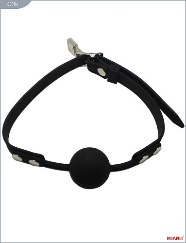 Чёрный силиконовый кляп с фиксацией X-Market Ltd 69704