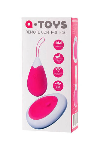 Розово-белое виброяйцо с пультом ДУ A-toys 764003