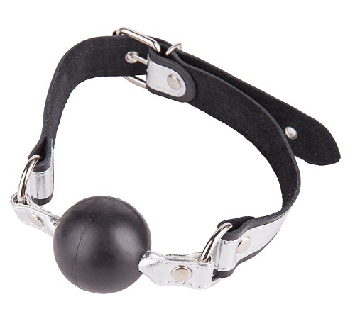 Кляп-шарик на чёрно-серебристых ремешках Sitabella 3005-16