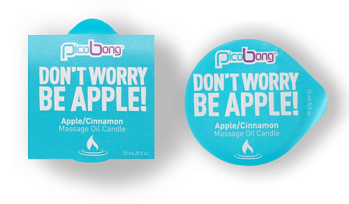 Голубая массажная свеча с ароматом яблока и корицы PicoBong APPLE   CINNAMON MASSAGE OIL CANDLEPB7014