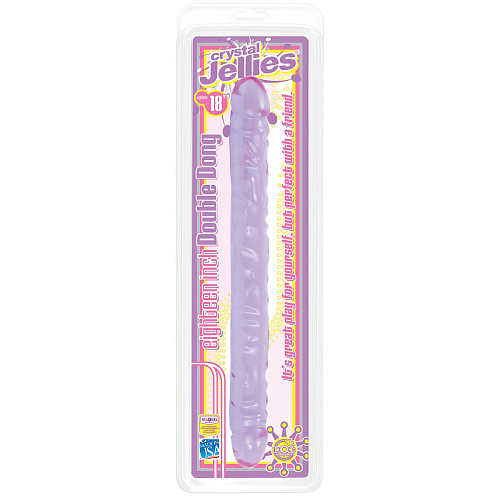 Двухсторонний фиолетовый фаллоимитатор Doc Johnson Double Dong Purple Jellie 0287-06-CD (46 см)