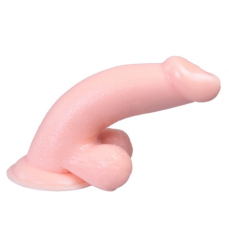 Телесный вибратор Howells Vibrating Dong with Balls 84012flesh (14 см)