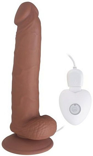 Коричневый вибратор Howells SEDUCER 20 Function Perfect Peter 70310Brown (20,5 см)